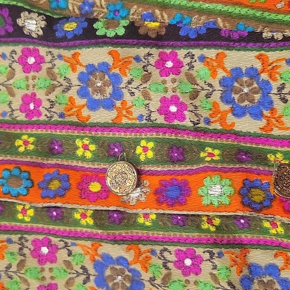 Vibtage Retro Psychedelic 60's 70's Button Down Collared Dress Flower Small XS - Picture 3 of 11
